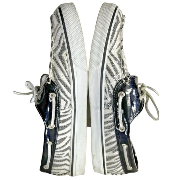 Sperry Top-Sider Shoes Womens Size 10 Zebra Sequin Boat Metallic Loafers - Picture 7 of 9